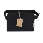 Bandolera rectangular de cinta ajustable de algodón reciclado color negro primera vista