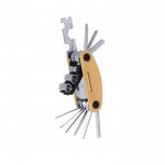 Multiherramienta de acero inox y bambú con 15 funciones segunda vista