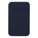 Tarjetero adhesivo para móvil en material elástico personalizable color azul marino primera vista