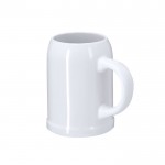 Jarra de cerámica blanca para sublimar ideal para cerveza 500ml cuarta vista