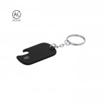 Llavero abridor en aluminio reciclado GRS de forma rectangular