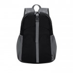 Mochila de poliéster RPET con posibilidad de plegar a tamaño pequeño color negro primera vista