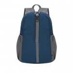 Mochila de poliéster RPET con posibilidad de plegar a tamaño pequeño color azul marino primera vista