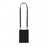 Bandolera de PU con un único compartimiento y cierre de velcro color negro primera vista