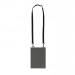 Bandolera de PU con un único compartimiento y cierre de velcro color gris primera vista