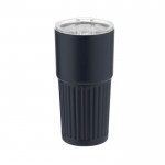 Vaso de acero inoxidable reciclado de diseño en relieve 500ml color azul marino primera vista