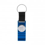 Llavero de nylon con moneda para carro y soporte para móvil color azul primera vista
