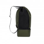 Mochila de cuerdas de PU con bolsillo en la base para zapatos color verde