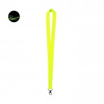 Lanyard en colores neones de poliéster con gancho giratorio color amarillo fluorescente
