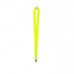 Lanyard en colores neones de poliéster con gancho giratorio color amarillo fluorescente primera vista