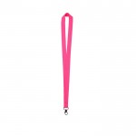 Lanyard en colores neones de poliéster con gancho giratorio color fucsia fluorescente primera vista