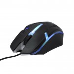 Ratón de conexión USB retroiluminado con luz LED para gamers color negro
