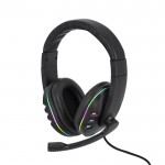 Auriculares de diadema retroiluminados con luz LED para gamers color negro