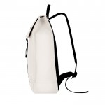 Mochila de suave tacto con cierre de hebilla y cinta para trolley 14'' color beige cuarta vista