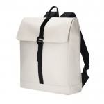 Mochila de suave tacto con cierre de hebilla y cinta para trolley 14'' color beige primera vista
