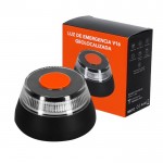 Luz de emergencia con geolocalización y base de fijación magnética color negro