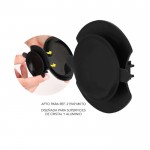 Soporte ventosa de luces de emergencia para superficies no metálicas color negro