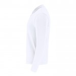 Polo unisex blanco de manga larga de algodón MKT Charlot 220 g/m2 segunda vista