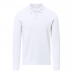Polo unisex blanco de manga larga de algodón MKT Charlot 220 g/m2 color blanco primera vista