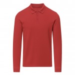Polo unisex de manga larga de algodón MKT Charlot 220 g/m2 color rojo primera vista