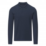 Polo unisex de manga larga de algodón MKT Charlot 220 g/m2 color azul marino primera vista