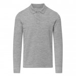 Polo unisex de manga larga de algodón MKT Charlot 220 g/m2 color gris primera vista