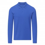 Polo unisex de manga larga de algodón MKT Charlot 220 g/m2 color azul primera vista