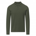 Polo unisex de manga larga de algodón MKT Charlot 220 g/m2 color verde botella primera vista