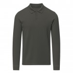 Polo unisex de manga larga de algodón MKT Charlot 220 g/m2 color gris oscuro primera vista