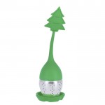 Infusor de té con diseños Navideño de silicona y acero inoxidable color verde primera vista