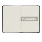 Libreta de hojas lisas con planificador mensual en inglés incluido cuarta vista