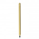 Lápiz eterno de aluminio reciclado con escritura infinita color dorado primera vista