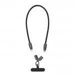 Muñequera con cable de carga con función de transferencia de datos 60W color negro primera vista