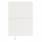 Libreta de cuero sintético con bloc de notas interno hojas a rayas A6 color blanco primera vista