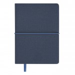 Libreta de cuero sintético con bloc de notas interno hojas a rayas A6 color azul marino primera vista