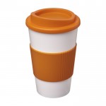 Vaso para llevar de plástico con bolsa color naranja