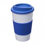 Vaso para llevar de plástico con bolsa color azul