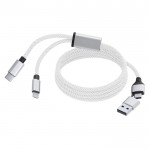 Cable cargador en aluminio y magnético para evitar enredos color blanco primera vista