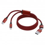 Cable cargador en aluminio y magnético para evitar enredos color rojo primera vista