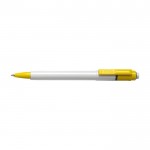 Bolígrafo con cuerpo blanco y carga jumbo color amarillo primera vista