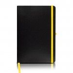 Libreta con tapa de cartón y cinta de color A5 hojas lisas color amarillo