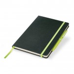 Libreta con tapa de cartón y cinta de color A5 hojas lisas color verde claro