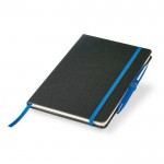 Libreta con tapa de cartón y cinta de color A5 hojas lisas color azul real