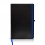 Libreta con tapa de cartón y cinta de color A5 hojas lisas color azul real