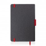 Libreta de cuero sintético con detalles de color A5 hojas a rayas color rojo vista 1