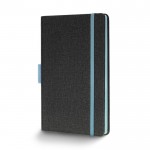 Libreta de cuero sintético con detalles de color A5 hojas a rayas color azul claro vista 1