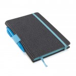 Libreta de cuero sintético con detalles de color A5 hojas a rayas color azul claro vista 2