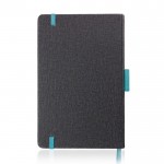 Libreta de cuero sintético con detalles de color A5 hojas a rayas color azul claro