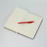 Libreta de cuero sintético con detalles de color A5 hojas a rayas vista detalle 1