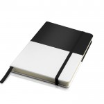 Libreta de cuero sintético bicolor con cinta A5 hojas lisas color negro vista 11